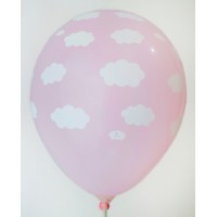 Pink Clouds Design Printed Balloons